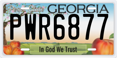 GA license plate PWR6877