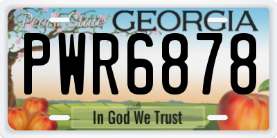 GA license plate PWR6878