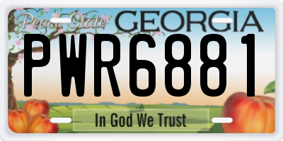 GA license plate PWR6881