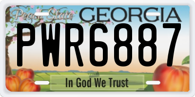 GA license plate PWR6887