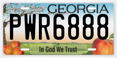 GA license plate PWR6888