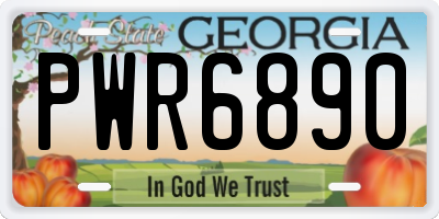 GA license plate PWR6890