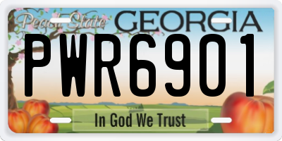 GA license plate PWR6901