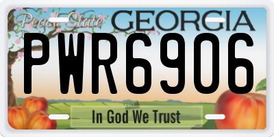 GA license plate PWR6906
