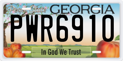 GA license plate PWR6910