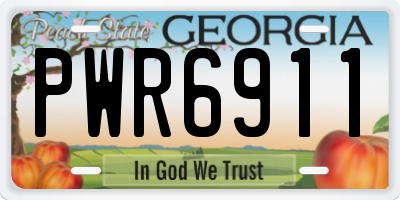 GA license plate PWR6911