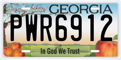 GA license plate PWR6912