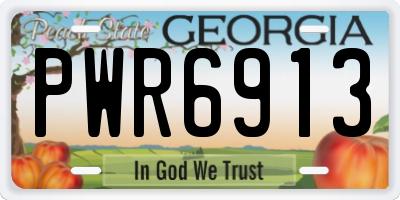 GA license plate PWR6913