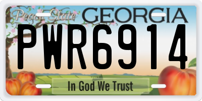 GA license plate PWR6914