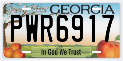 GA license plate PWR6917