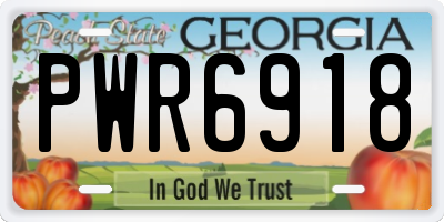 GA license plate PWR6918