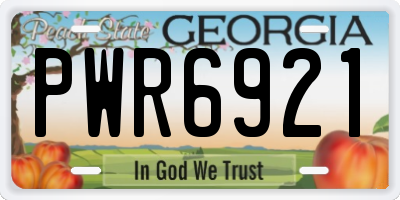 GA license plate PWR6921
