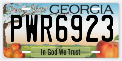 GA license plate PWR6923