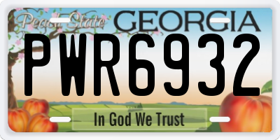 GA license plate PWR6932
