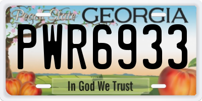 GA license plate PWR6933
