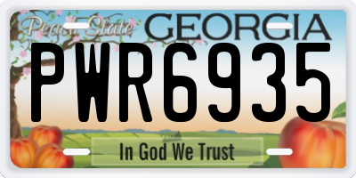 GA license plate PWR6935