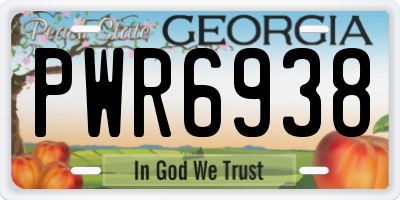 GA license plate PWR6938