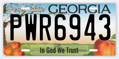 GA license plate PWR6943