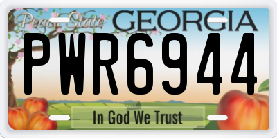 GA license plate PWR6944