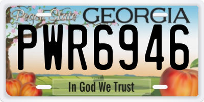 GA license plate PWR6946