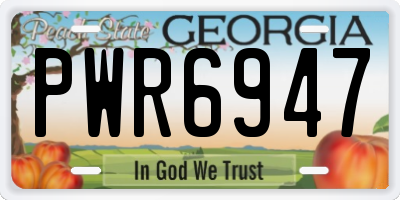 GA license plate PWR6947