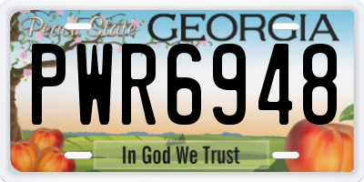 GA license plate PWR6948