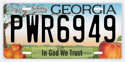 GA license plate PWR6949