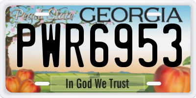 GA license plate PWR6953