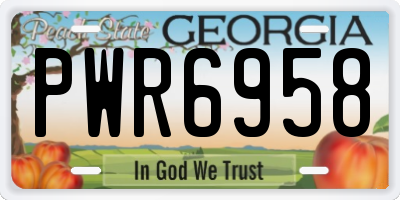 GA license plate PWR6958