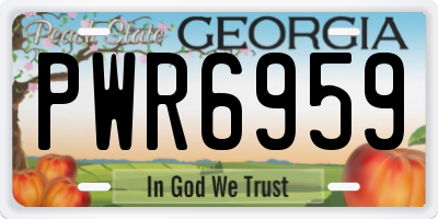 GA license plate PWR6959