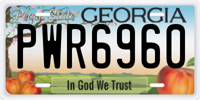GA license plate PWR6960