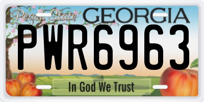 GA license plate PWR6963
