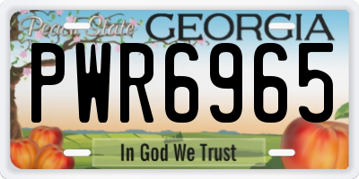 GA license plate PWR6965