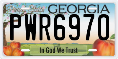 GA license plate PWR6970