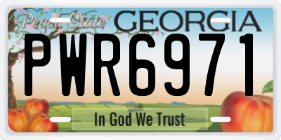 GA license plate PWR6971