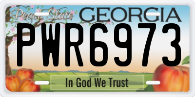 GA license plate PWR6973