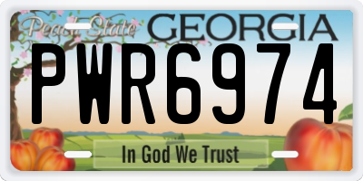 GA license plate PWR6974