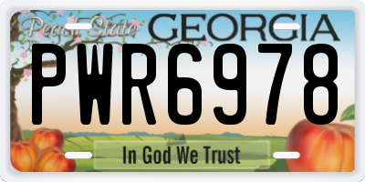 GA license plate PWR6978