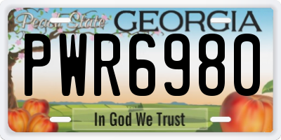 GA license plate PWR6980