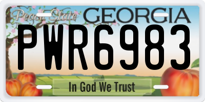 GA license plate PWR6983