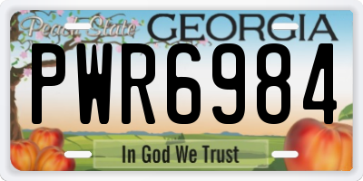 GA license plate PWR6984