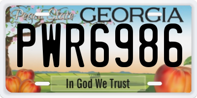 GA license plate PWR6986