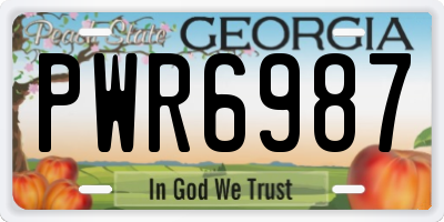 GA license plate PWR6987