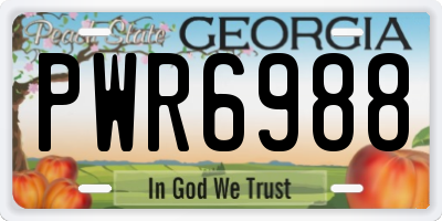 GA license plate PWR6988