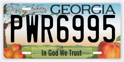 GA license plate PWR6995