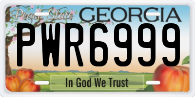 GA license plate PWR6999