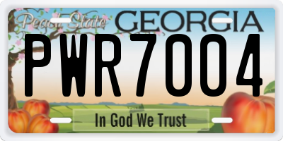 GA license plate PWR7004