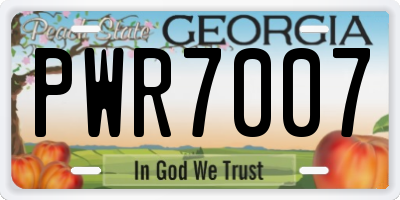 GA license plate PWR7007