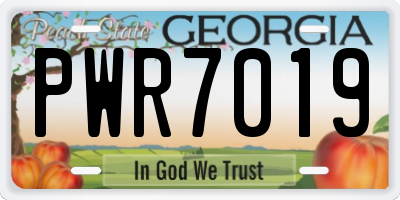 GA license plate PWR7019