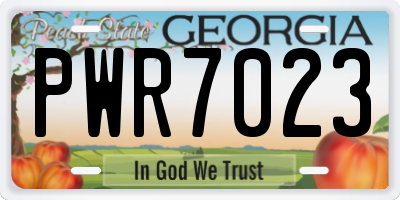 GA license plate PWR7023